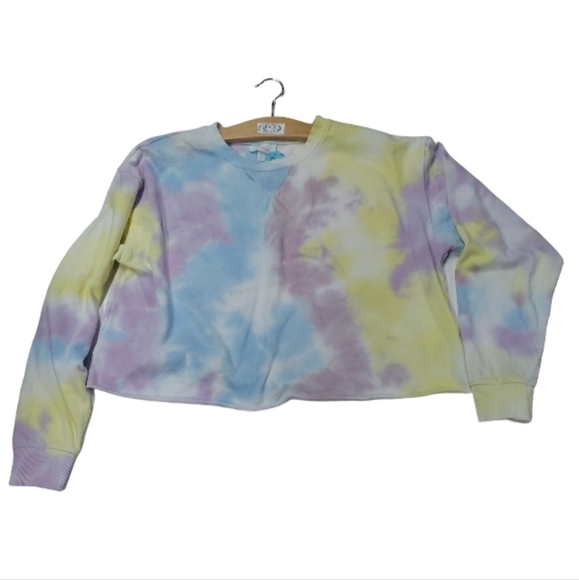 Colsie Tie Dye Pullover Cropped Sweatshirt - Picture 14 of 15
